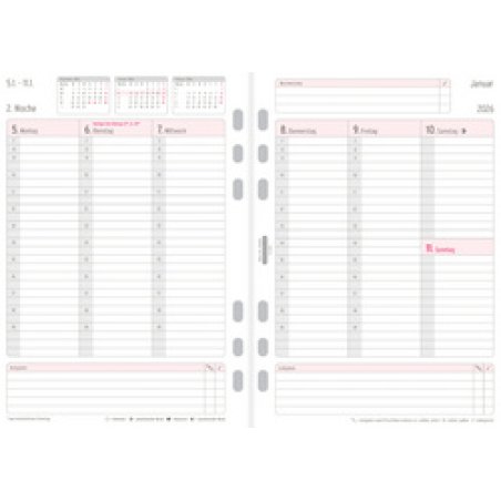 CHRONOPLAN Wochenplan 2026, 1 Woche/2 Seiten, A5, Zeile