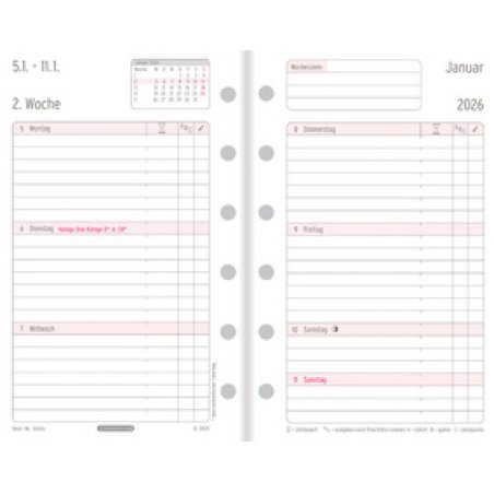 CHRONOPLAN Wochenplan 2026, 1 Woche/2 Seiten, Mini, Zeile