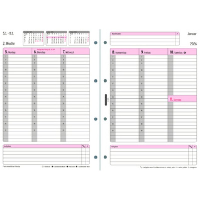 CHRONOPLAN Wochenplan 2026, 1 Woche/2 Seiten, DIN A4