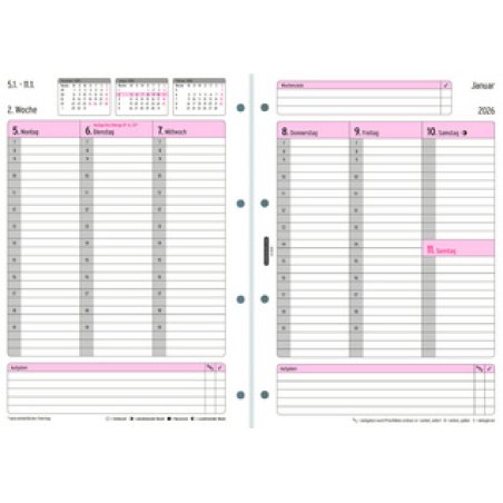 CHRONOPLAN Wochenplan 2026, 1 Woche/2 Seiten, DIN A4