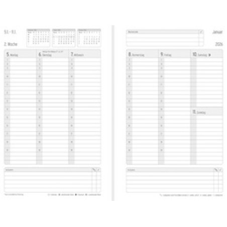 CHRONOPLAN Buchkalender "Black & White", 2026, A5, schwarz