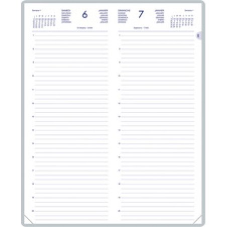 LECAS Agenda journalier Long Travers 2026, 140 x 350 mm,noir
