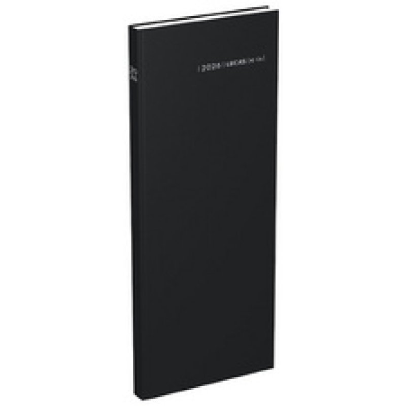 LECAS Agenda journalier Long Travers 2026, 140 x 350 mm,noir