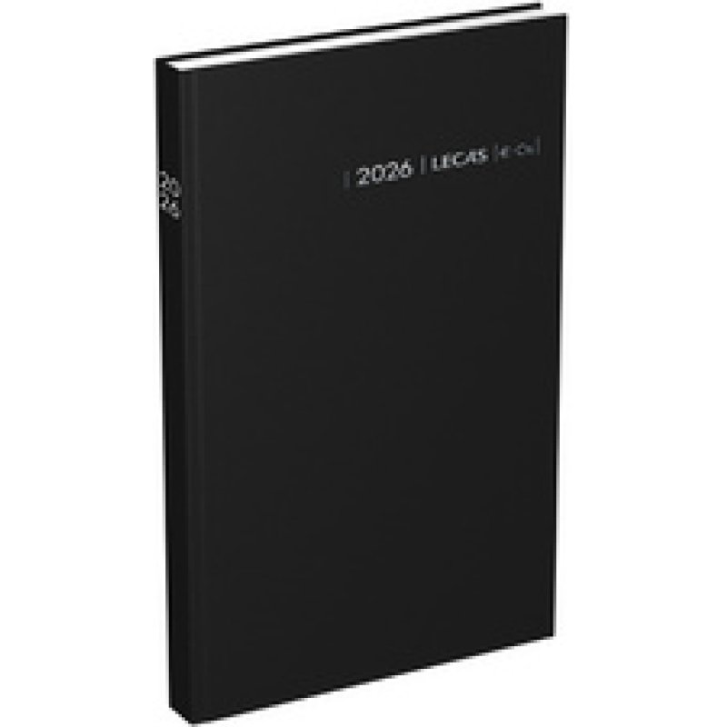 LECAS Agenda journalier Couronne EURO/Cent, 2026, noir