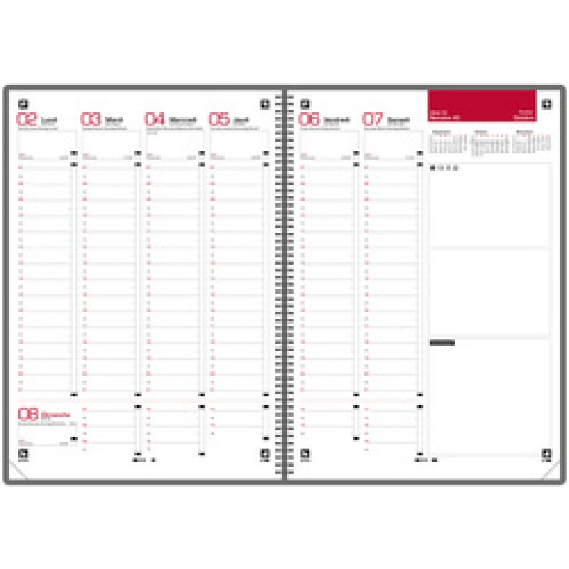 Oxford Agenda semainier Office, 210 x 297 mm, 2026, gris