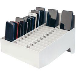 PAPERFLOW Rangement pour smartphones avec 33 logements, gris