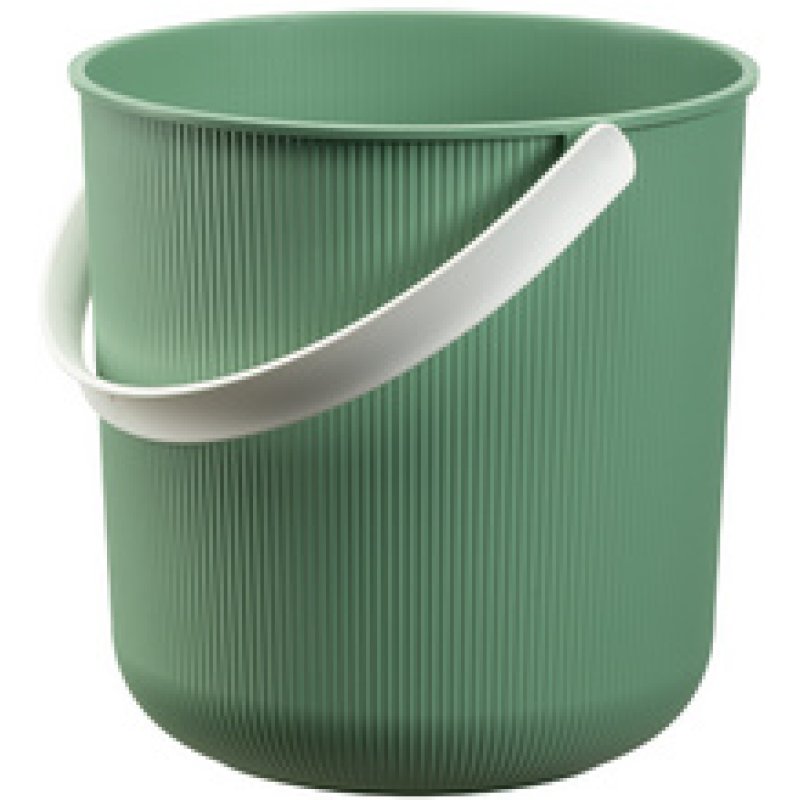 NHG Seau de rangement AKITA, 10 litres, blanc/vert