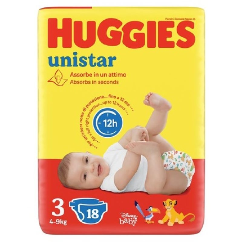 Huggies Unistar Diapers 3 (4-9 kg) - 18 Count
