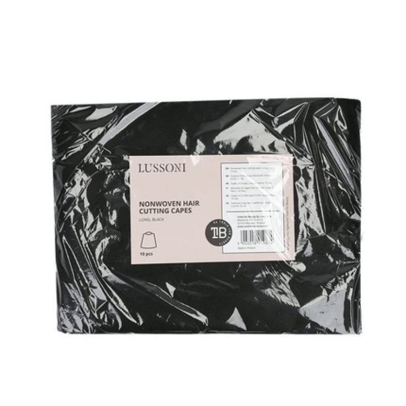 T4B LUSSONI Black Large Disposable Hairdressing Capes - Pack of 10