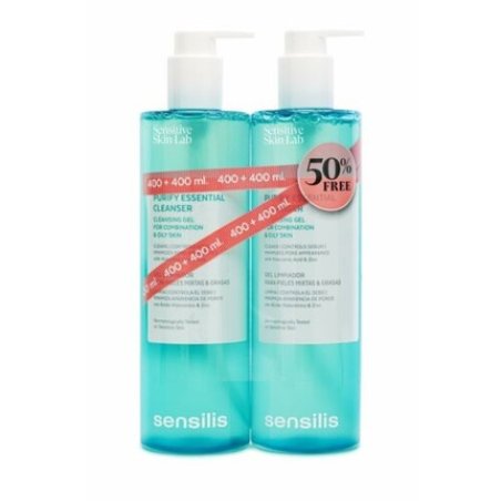Sensilis Purify Essential Face Cleansing Gel 400ml - Pack of 2