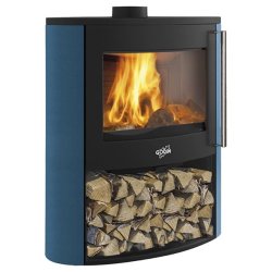 388245000053-Poêle à bois COGGIA 1 VITRE BÛCHER PEINT NOIR Finition 053 *