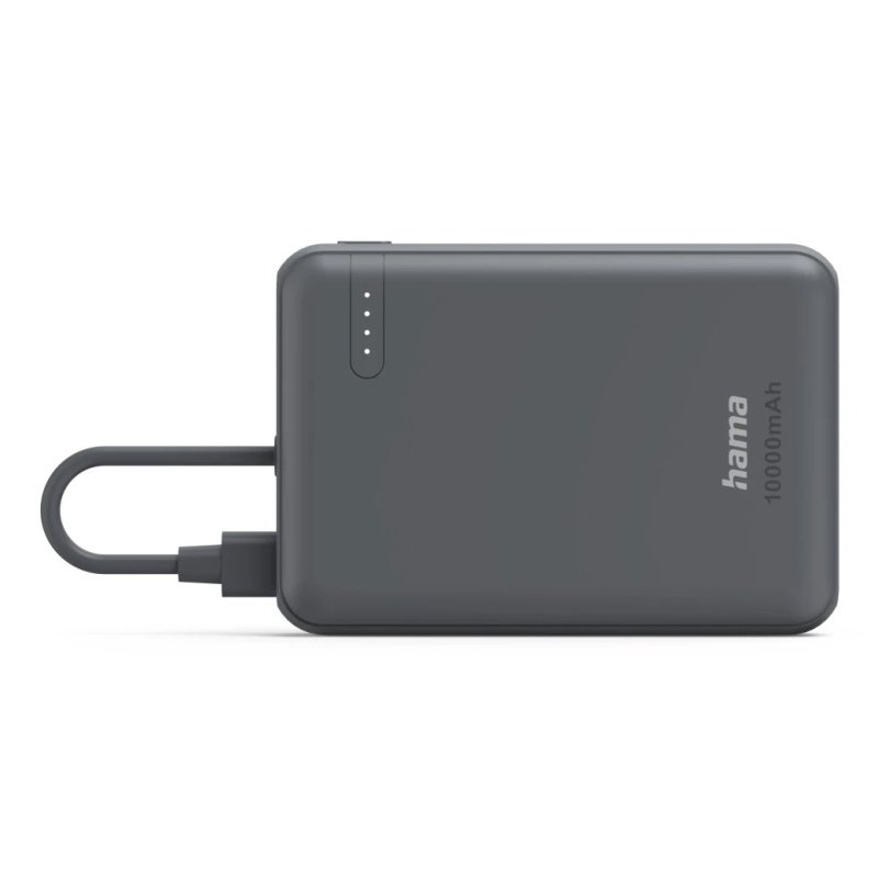 Hama Travel 10000mAh Fast Charge Powerbank, 2x USB-C, LED Capacity Indicator, Grey