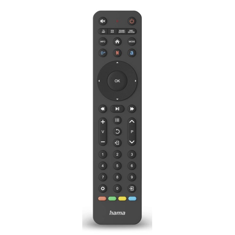 Hama Universal IR Remote Control for Over 1,000 Devices, Control 8 Devices, App Buttons, 10m Range
