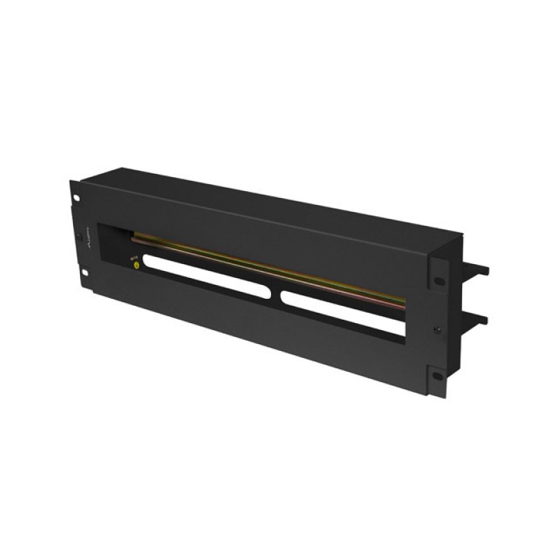 PANEL LANBERG DE DISTRIBUCION DE TENSION 19'' 3U CON RAIL DIN TS-35 NEGRO