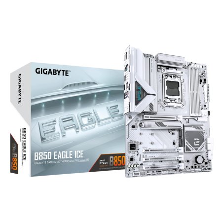 GIGABYTE B850 EAGLE ICE Carte Mère – Processeurs AMD Ryzen série 9000, VRM numérique 8 2 2 phases, jusqu’à 8200