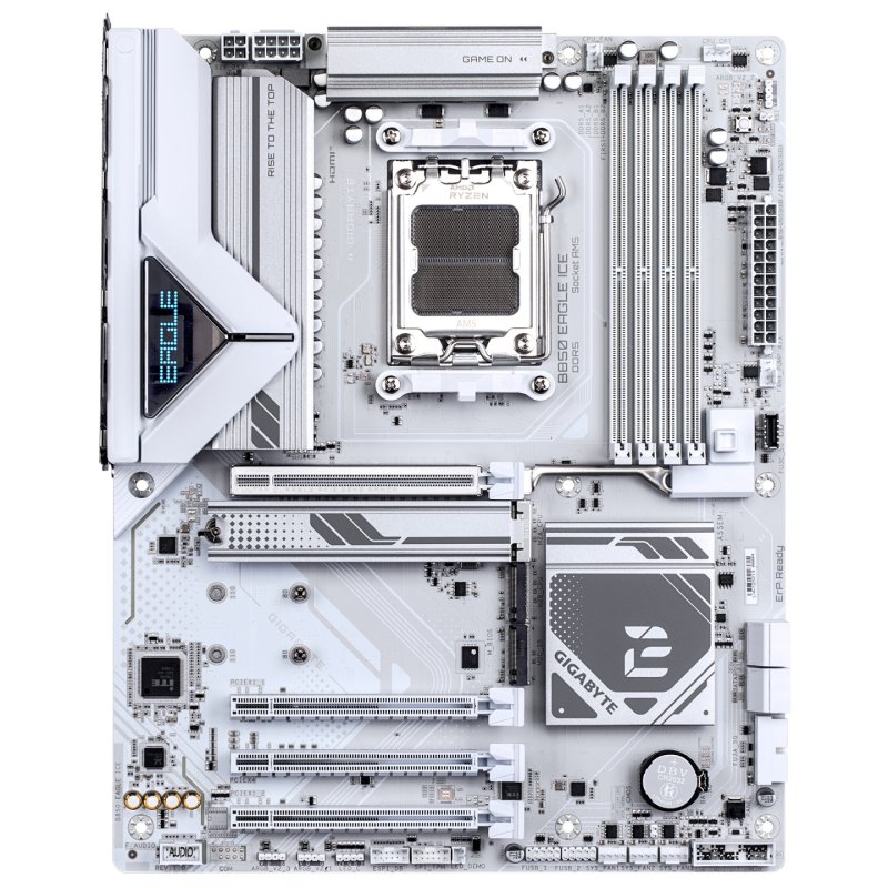 GIGABYTE B850 EAGLE ICE Motherboard - AMD Ryzen 9000 Series CPUs, 8 2 2 Phases Digital VRM, up to 8200MHz DDR5 (O.C),