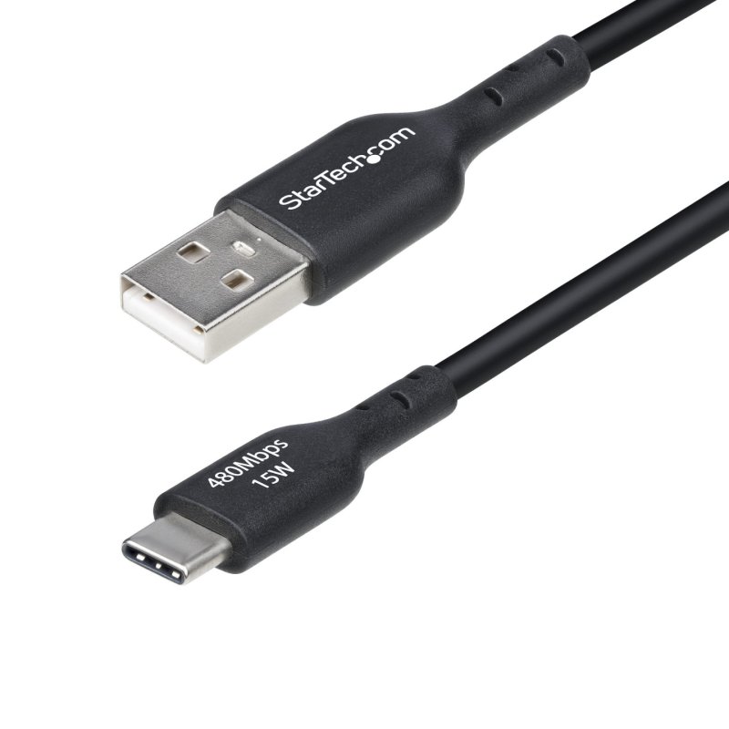 StarTech.com Câble de Charge USB-A vers USB-C de 30 cm, Charge et Synchronisation, 3A, USB 2.0, Gaine TPE - Cordon de