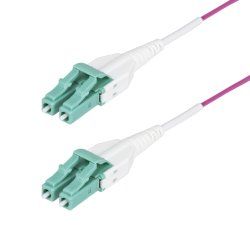 StarTech.com 1m (3ft) LC to LC (UPC) OM4 Multimode Fiber Optic Cable, Erika Violet, 50/125µm, 40G/100G, LOMMF/VCSEL,