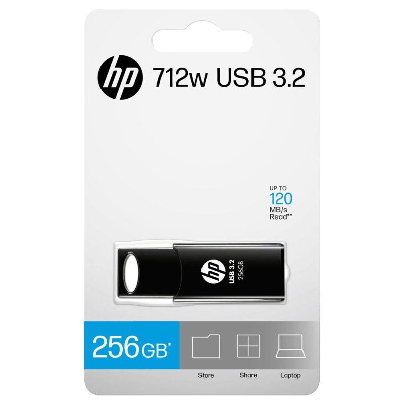 HP 712w lecteur USB flash 256 Go USB Type-A 3.2 Gen 1 (3.1 Gen 1) Noir