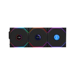 Lian Li UNI FAN TL Wireless LCD Lüfter, ARGB, PWM, 3er-Pack inkl. Controller - 120 mm, schwarz