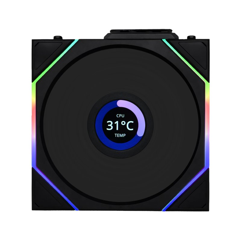 Lian Li UNI FAN TL Wireless LCD Lüfter, ARGB, PWM - 120 mm, schwarz