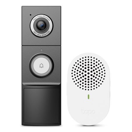 TP-LINK (TAPO D235) Smart Battery/Wired 2K 5MP Video Doorbell Camera w/ Chime, 7-Month Battery, Night Vision,