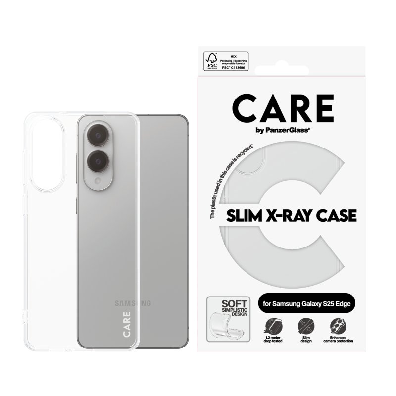 CARE by PanzerGlass - Fashionable Case Transparent X-Ray Soft Basic Samsung S25 Edge