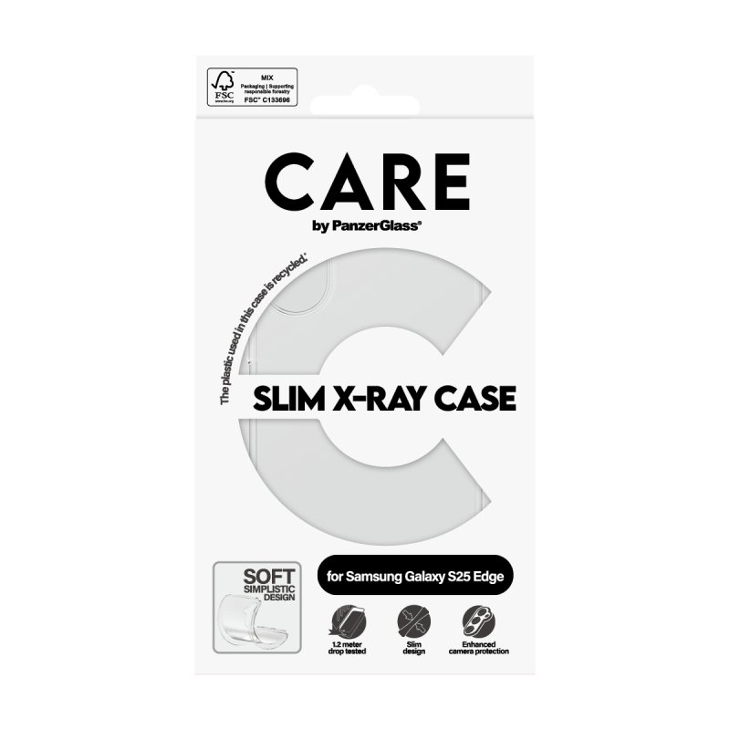 PanzerGlass CARE by Fashionable Case Transparent X-Ray Soft Basic Samsung S25 Edge coque de protection pour