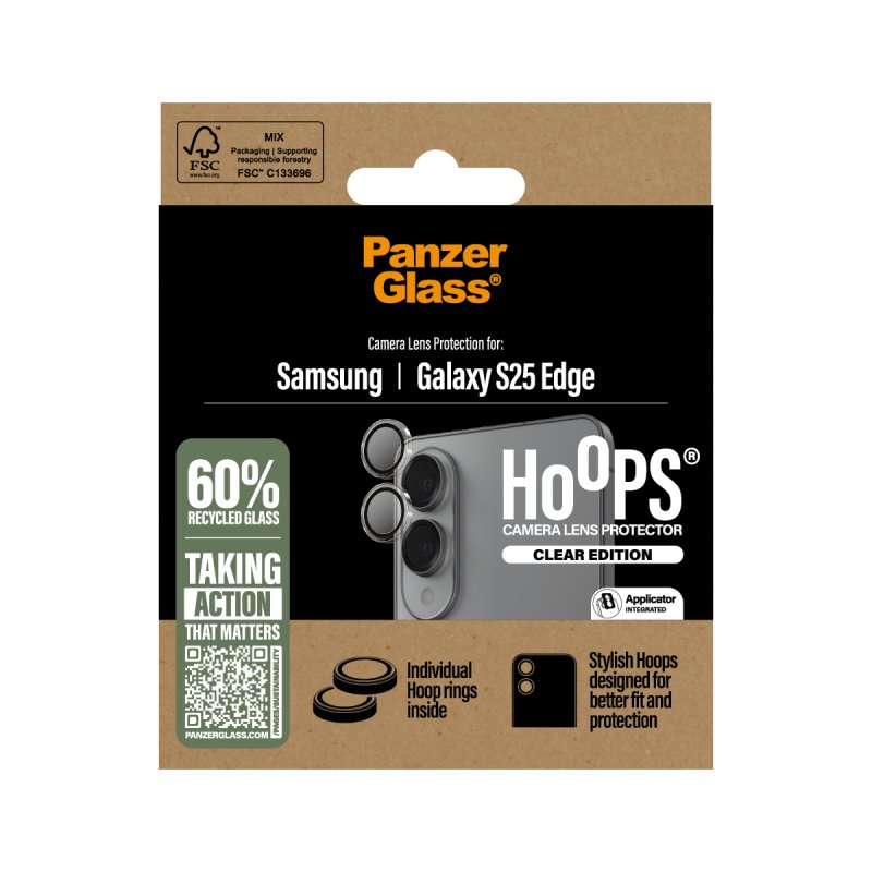 PanzerGlass Hoops Transparent Camera Lens Protector Samsung S25 Edge Protection d'écran transparent 1 pièce(s)