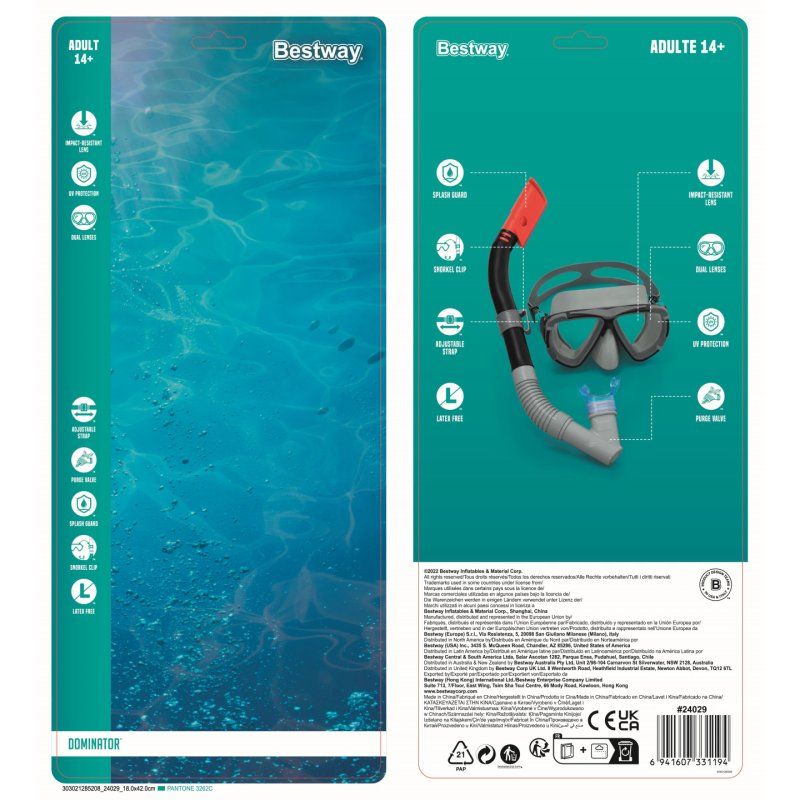 Bestway Masque et tuba Dominator Adultes dès 14 ans