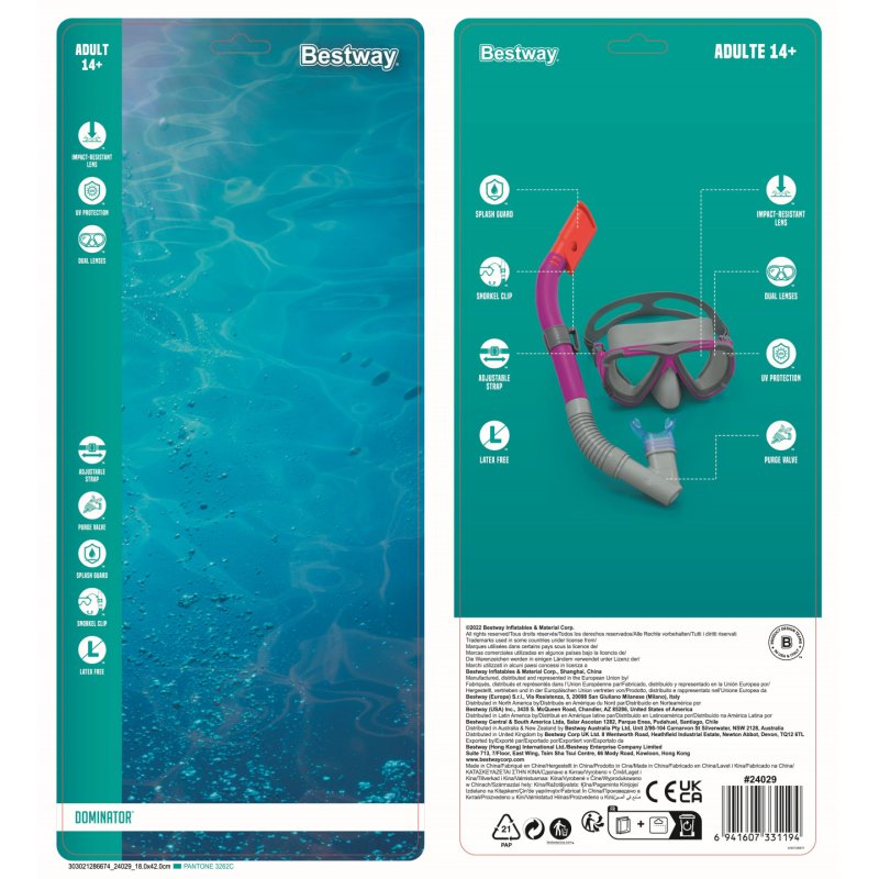 Masque Et Tuba Dominator Adulte - Modèle choisi aléatoirement