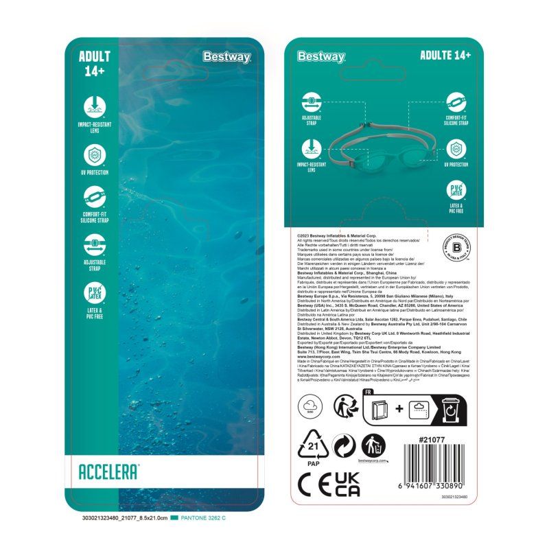 Bestway 30182 / 23 kit de natation Couleurs assorties Enfants, ados et adultes