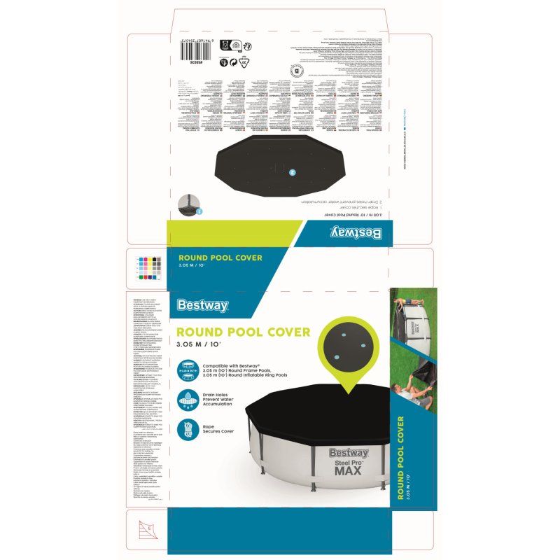 Bestway Bâche ronde pour piscine hors sol de 3,05 m