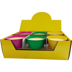 Bougie En Pot Métal 12X6Cm - Modèle choisi aléatoirement