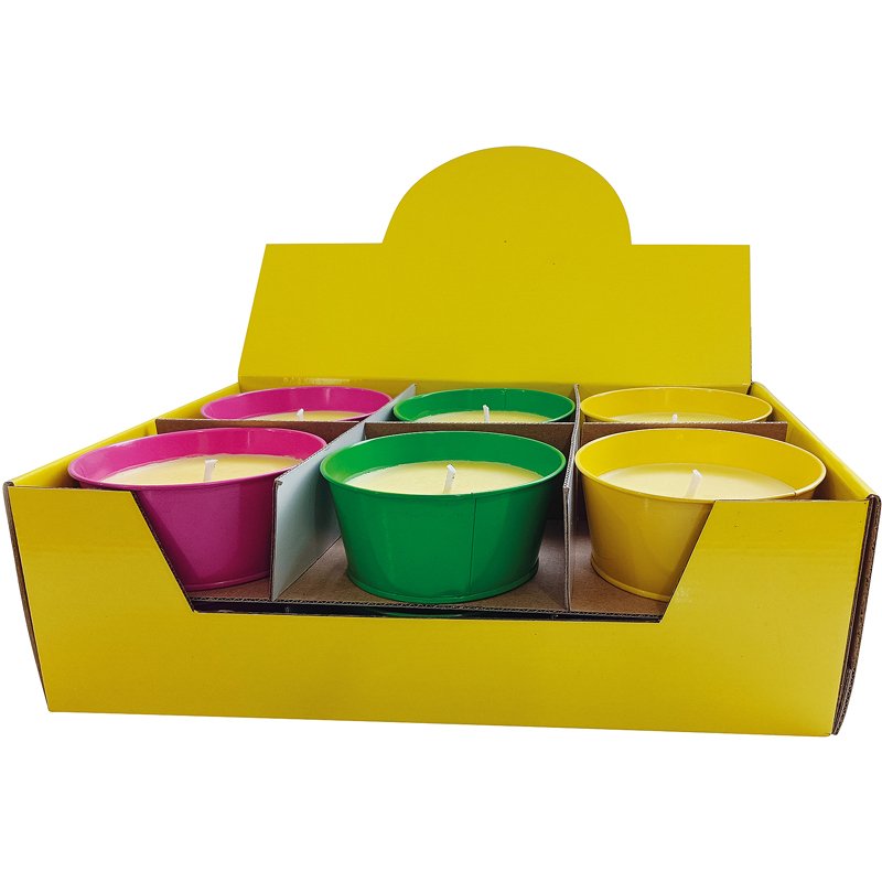 Bougie En Pot Métal 12X6Cm - Modèle choisi aléatoirement