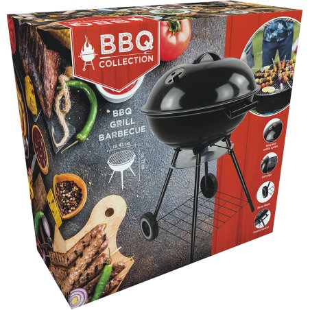 Barbecue 44Cm Acier Avec Couvercle