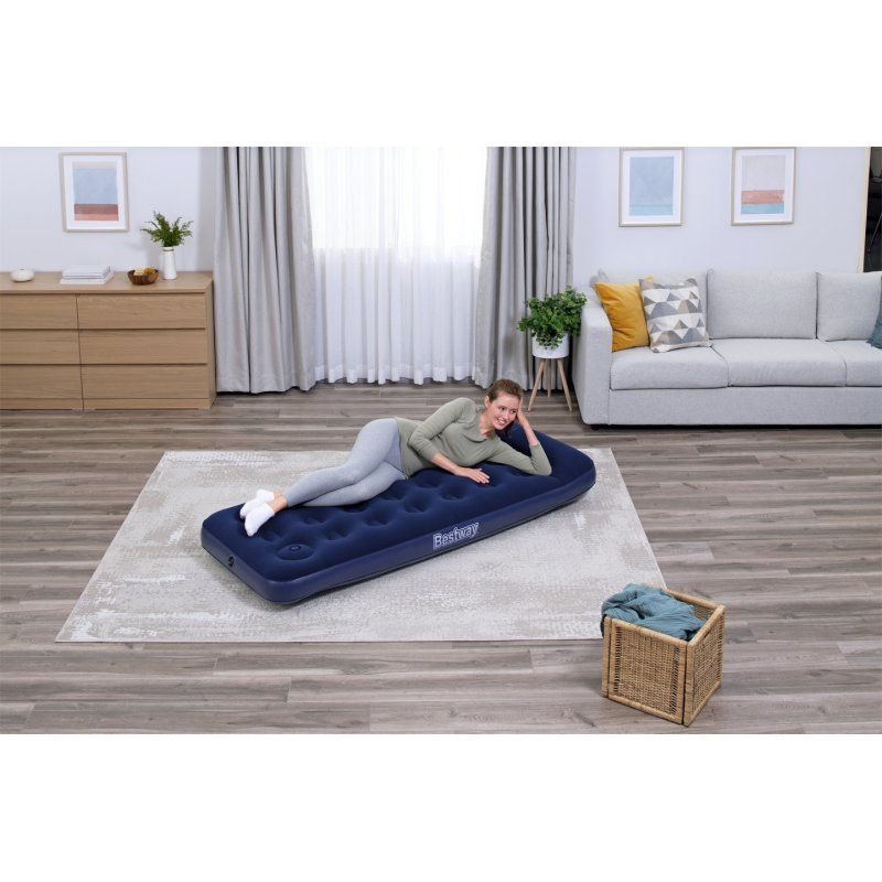 Bestway Matelas gonflable 1 place avec pompe à pied intégrée 1,85 m x 76 cm x 28 cm