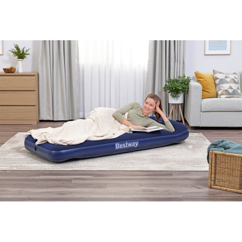 Bestway Matelas gonflable 1 place avec pompe à pied intégrée 1,85 m x 76 cm x 28 cm