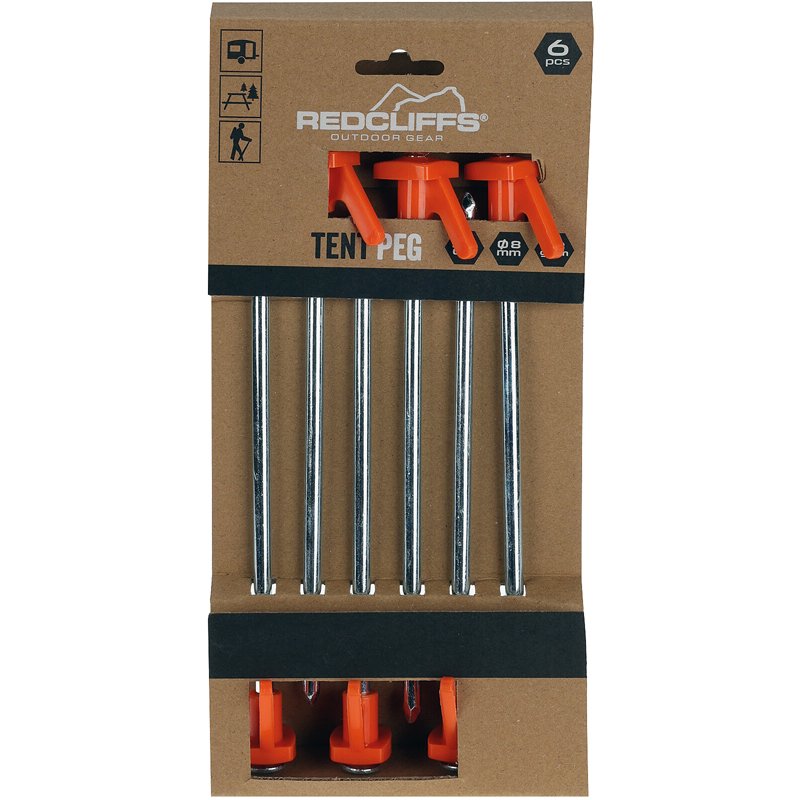 6 Piquets Tente Acier 210MM