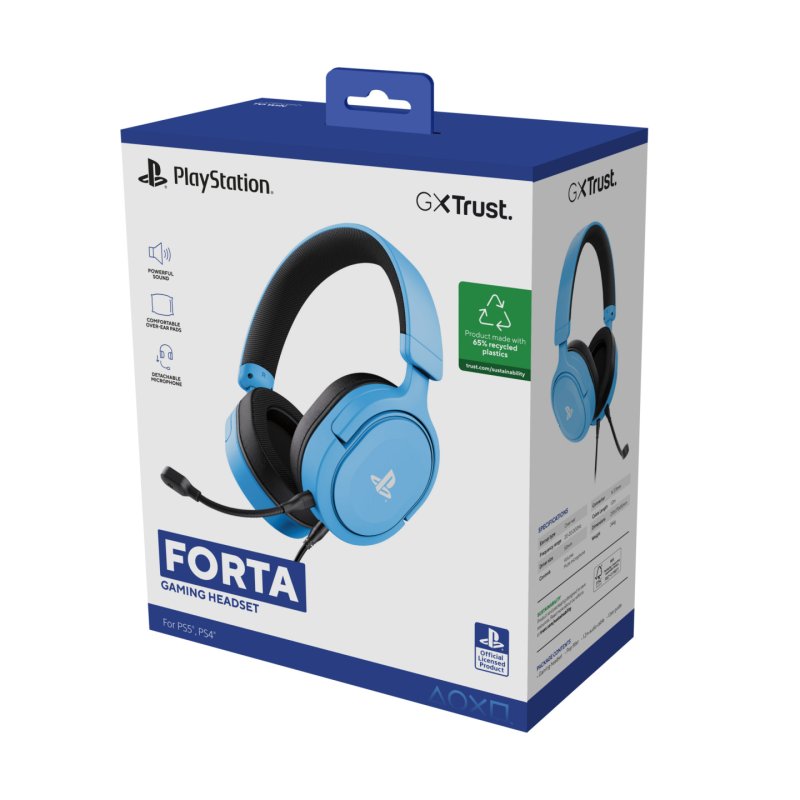 Trust GXT 498B Forta Casque Avec fil Arceau Jouer Bleu