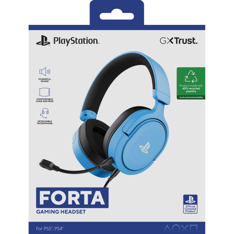 Trust GXT 498B Forta Casque Avec fil Arceau Jouer Bleu