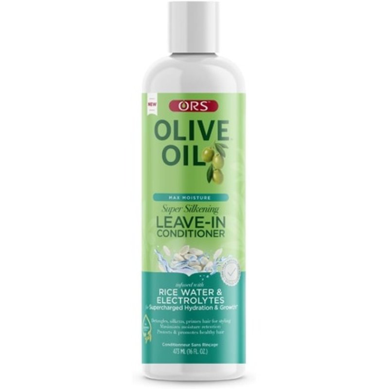 ORS Olive Oil Leave-In Conditioner 473ml Infused With Rice Water for Maximum Moisture and Super Silkening Hair