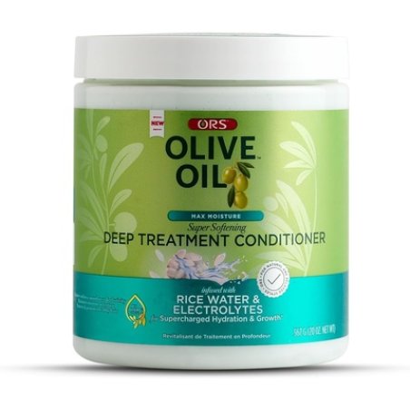 ORS Olive Oil Max Moisture Super Softening Deep Treatment Conditioner with Rice Water for Relaxed Hair 567ml 20oz