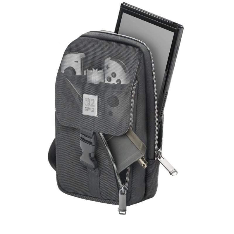 Sac à bandoulière deluxe vertical Game Traveler noir pour Nintendo Switch 2, Switch et Switch OLED