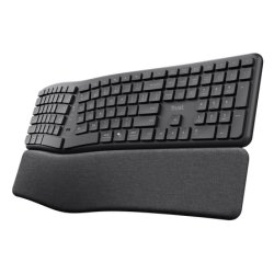 KEYRA BLACK ERGONOMIC AZERTY MULTI-DEVICE WIRELESS KEYBOARD