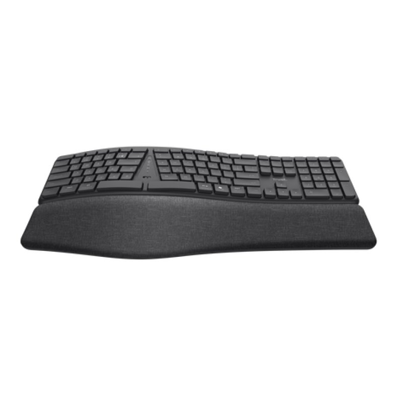 KEYRA BLACK ERGONOMIC AZERTY MULTI-DEVICE WIRELESS KEYBOARD