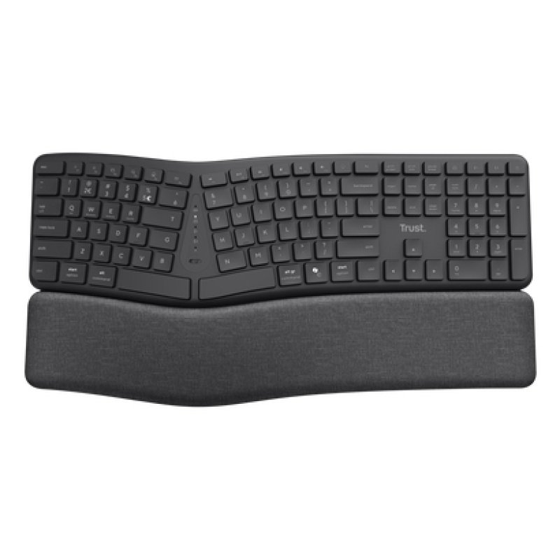 KEYRA BLACK ERGONOMIC AZERTY MULTI-DEVICE WIRELESS KEYBOARD