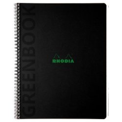 RHODIA Cahier à spirale GREENPAD, A4 , quadrillé, noir