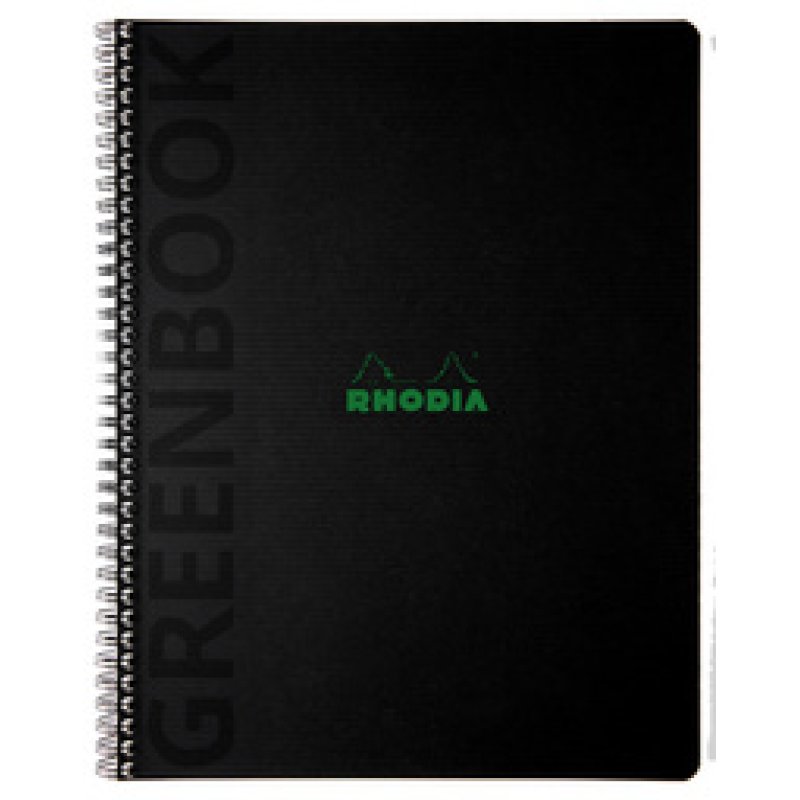 RHODIA Cahier à spirale GREENPAD, A4 , quadrillé, noir