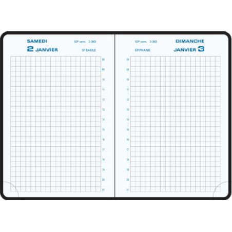 EXACOMPTA Agenda de poche Journal 13 Quadrillé 2026, assorti